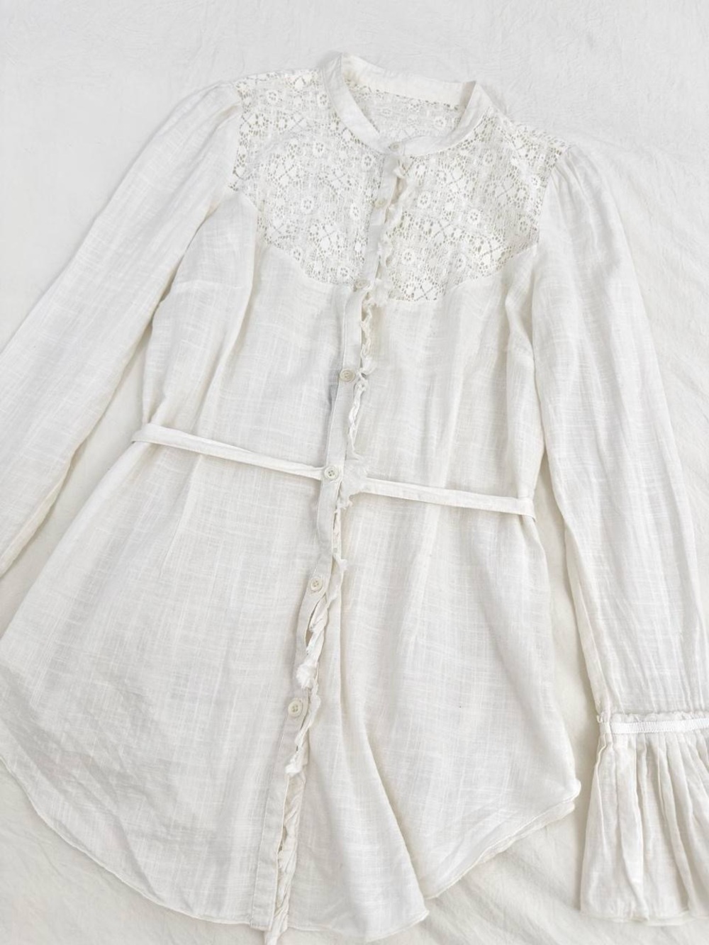 Vintage Free People Gauzy Lace Blouse - Picture 5 of 7